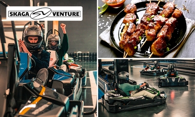 1 heat karten + burger, kipsaté of salade bij SkagaVenture