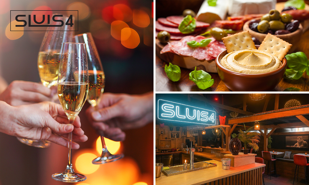 Fles cava + aperoplank of 6 oesters voor 2 personen bij Sluis4