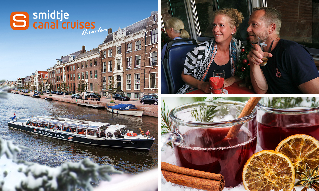 Rondvaart Haarlem (50 min) + evt. glühwein met Smidtje Canal Cruises
