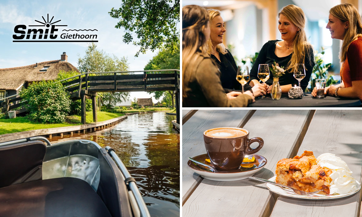 Rondvaart (1 uur) door Giethoorn + koffie + gebak