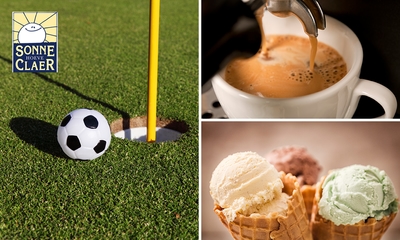 Spel boerengolf + koffie/thee + koek/cake + ijs