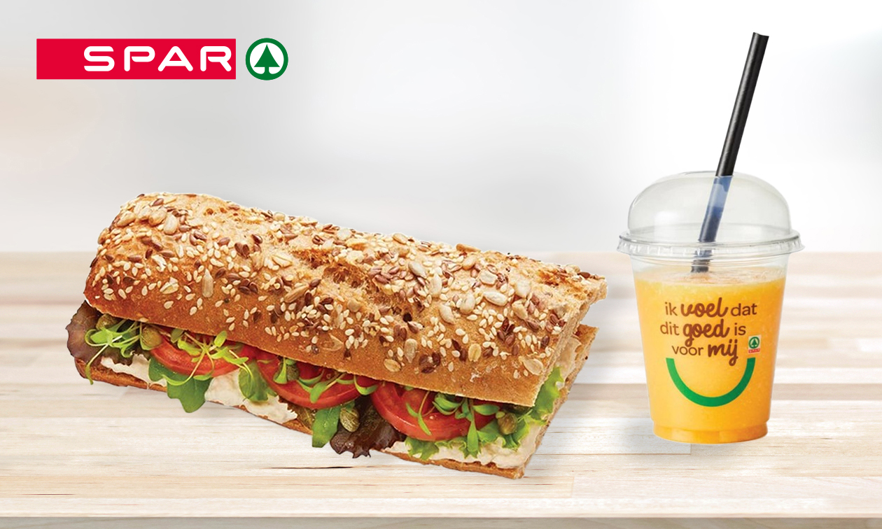Broodje of focaccia + iced drink naar keuze bij SPAR Arnhem