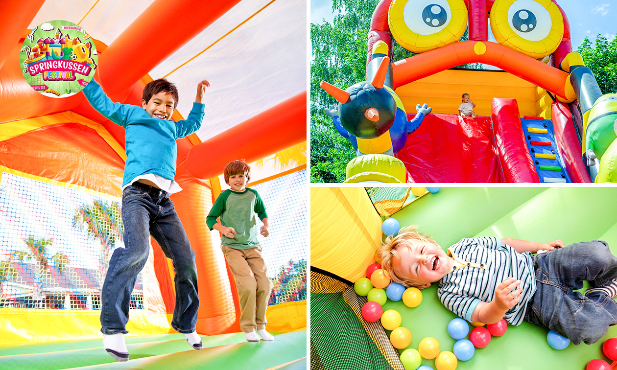 Entree Springkussenfestival bij Springkussen Mega Park Liessel (3 uur) + evt. drankje en snack