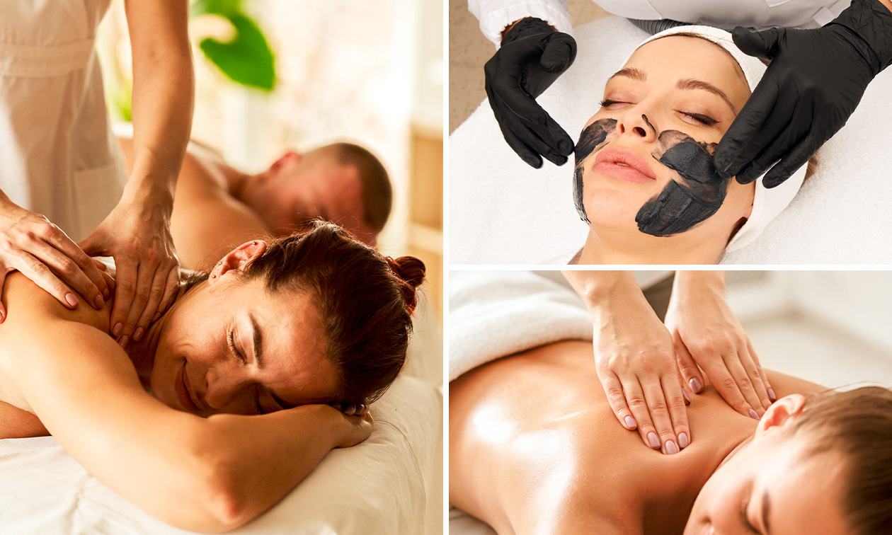 Massage relaxant du corps en solo ou duo ou soin du visage Carbon peeling au laser à Liège