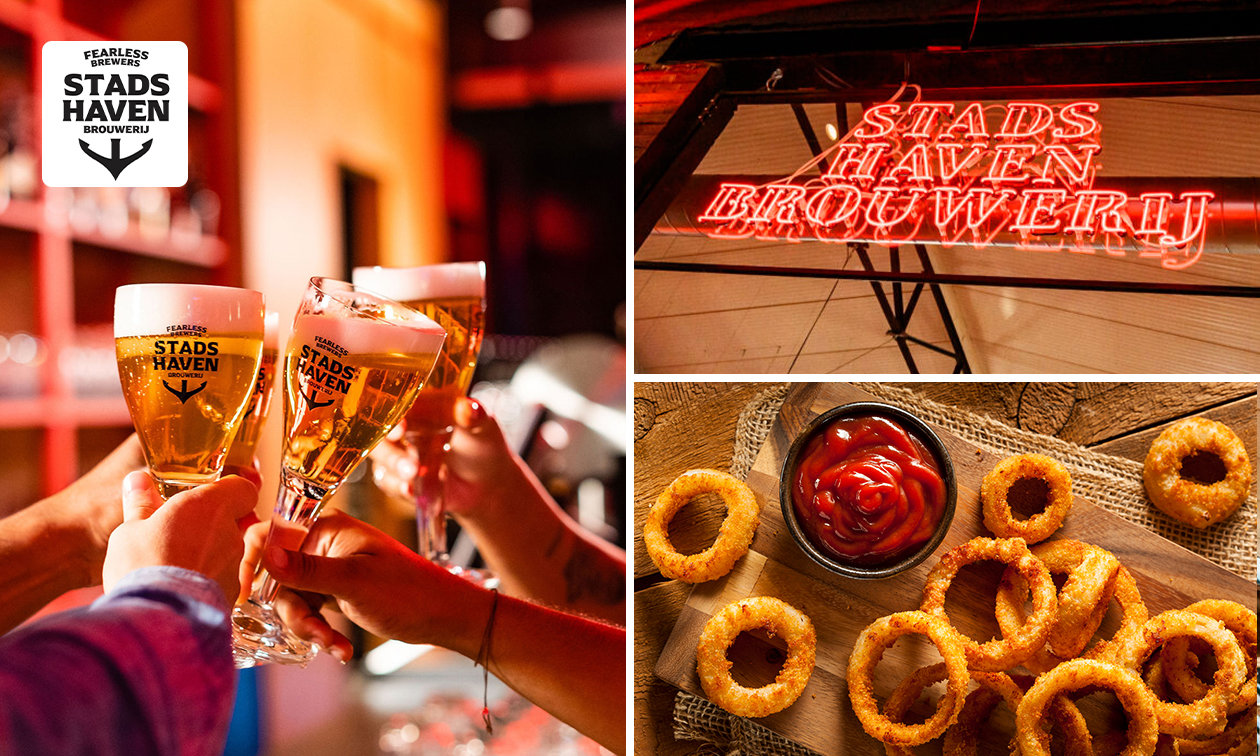 Pitcher met bier naar keuze + borrelplank bij Stadshaven Brouwerij