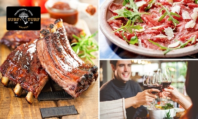 2-gangen keuzelunch of 3-gangen keuzediner bij Steakhouse Surf & Turf in hartje Brugge