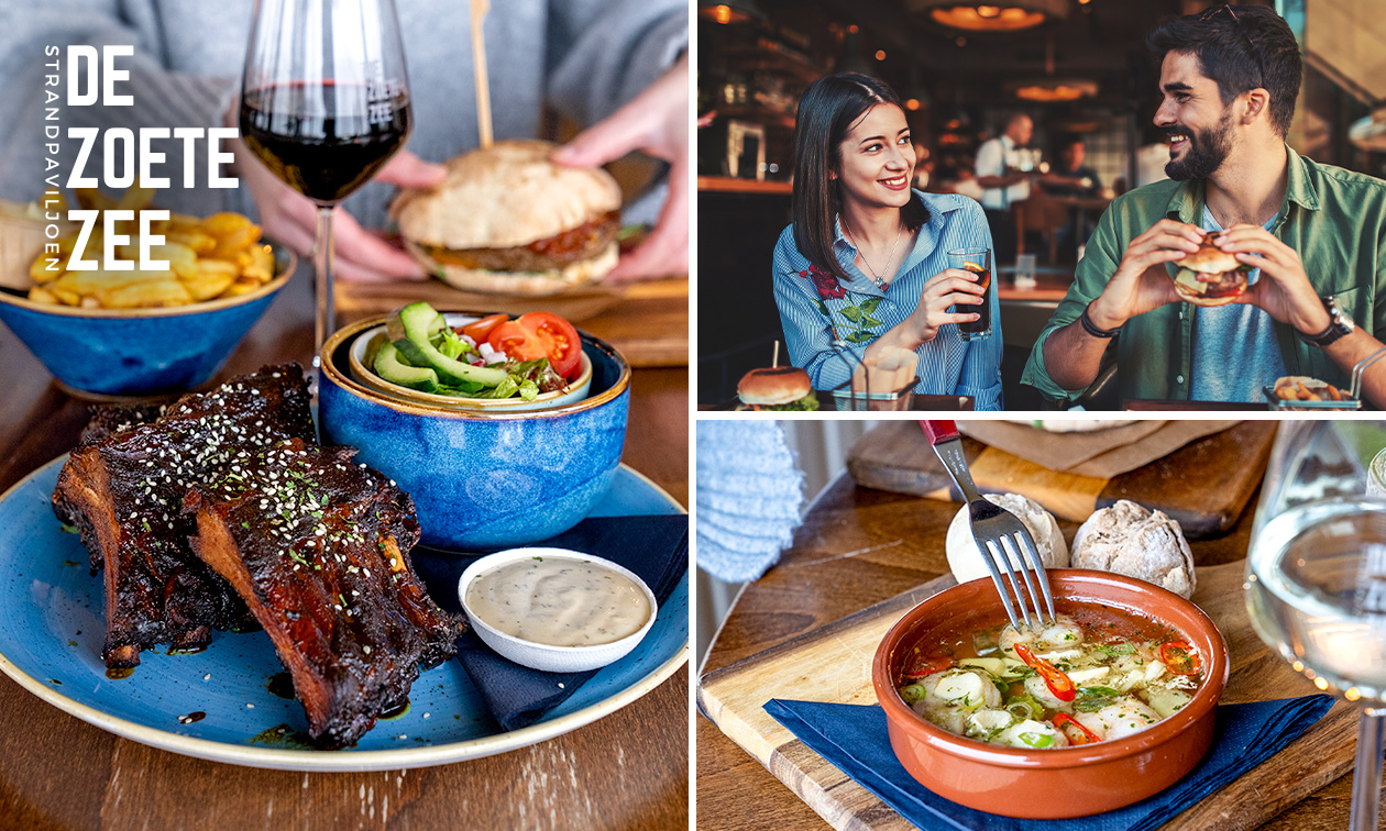 2- of 3-gangendiner à la carte bij Strandpaviljoen de Zoete Zee