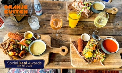 3-gangen keuzelunch bij Strandpaviljoen Oranje Buiten aan het Markermeer