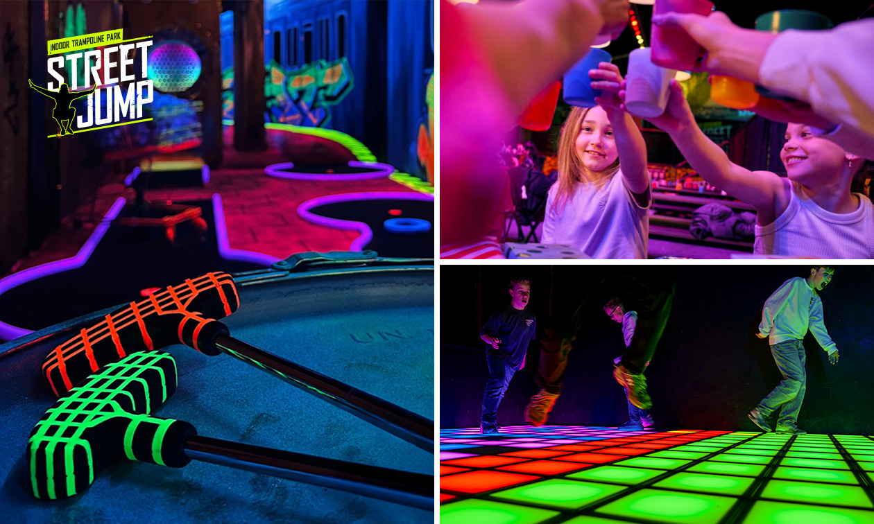 Glow in the dark minigolf (12 holes) + Pixel Play (30 min) + drankje + zakje chips