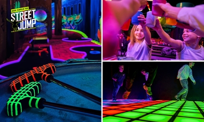 Glow in the dark minigolf (12 holes) + Pixel Play (30 min) + drankje + zakje chips