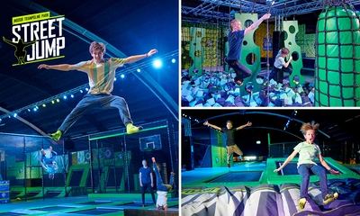 Vrij jumpen (2 uur) + 1 zakje chips en limonade bij Street Jump Alkmaar