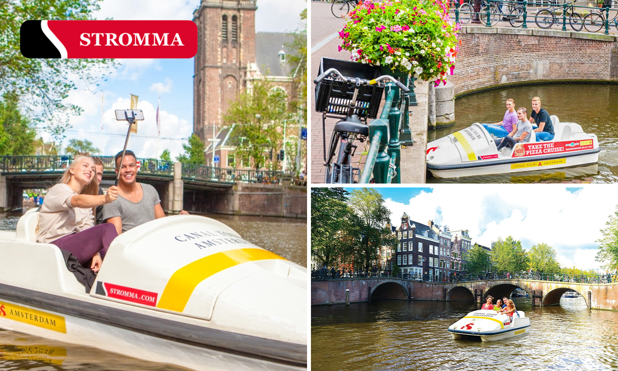 Waterfietsen door de Amsterdamse grachten voor 1 tot 4 personen (60 min)
