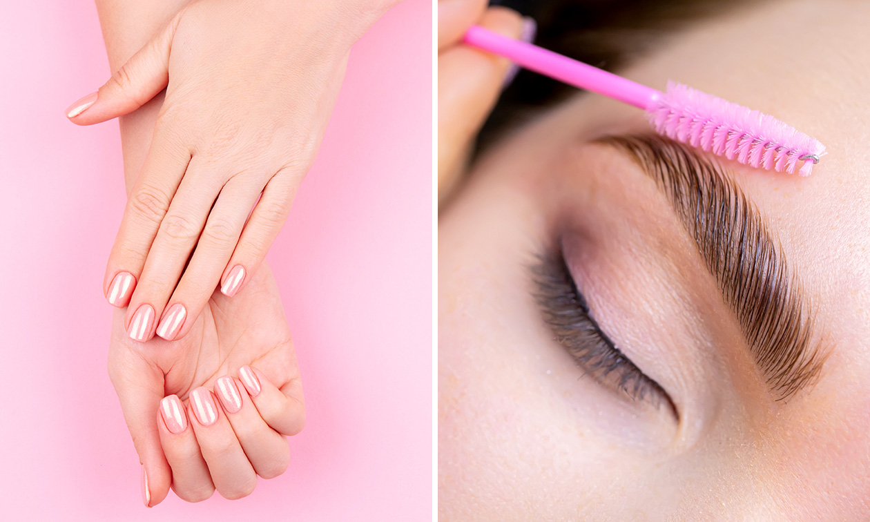 BIAB-behandeling + gellak of brow lamination + hybrid verf