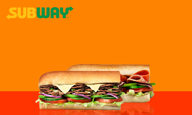 Afhalen: 2 broodjes (15 cm) naar keuze bij Subway
