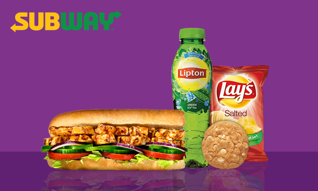 Afhalen bij Subway: broodje + frisdrank + cookie/chips