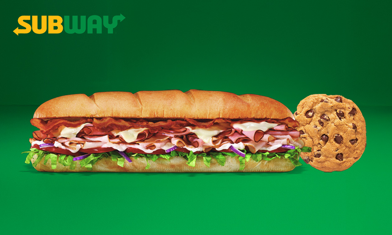 Sub (30 cm) + cookie naar keuze voor afhalen bij Subway Cuijk