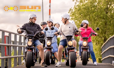 Huur e-chopper (3 uur) + koffie/thee + routes