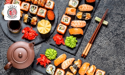 Mixed sushischotel (18 of 36 stuks) + sashimi (4 of 8 stuks)