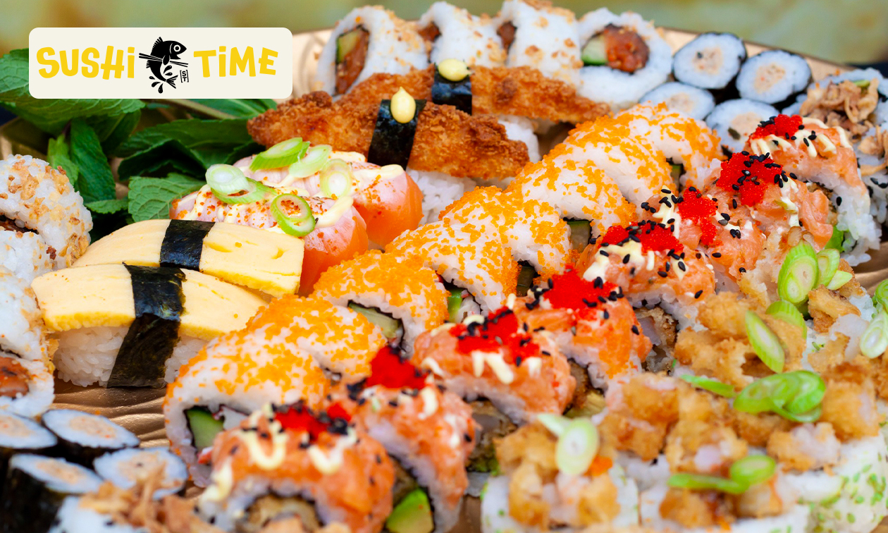 Sushibox (16, 32 of 72 stuks) om af te halen bij Sushi Time Amsterdam