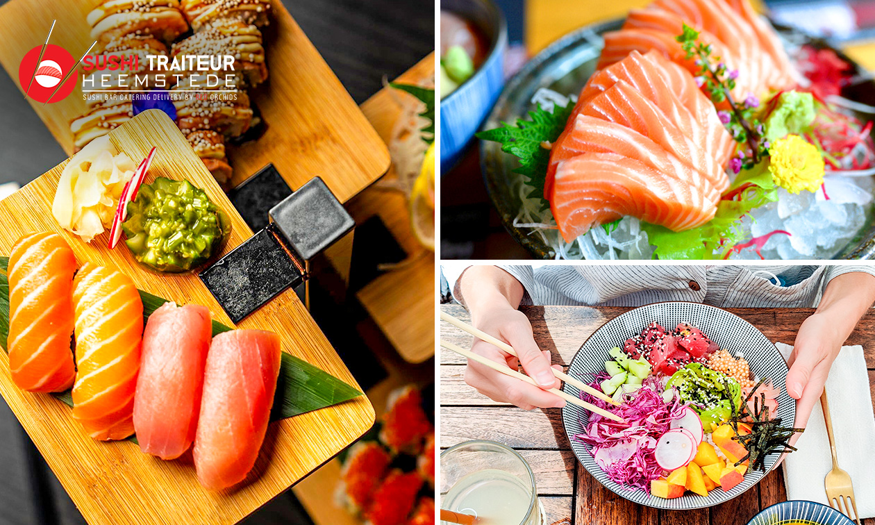Pokébowl naar keuze, bentobox of sushibox (24, 48 of 72 stuks) voor afhaal