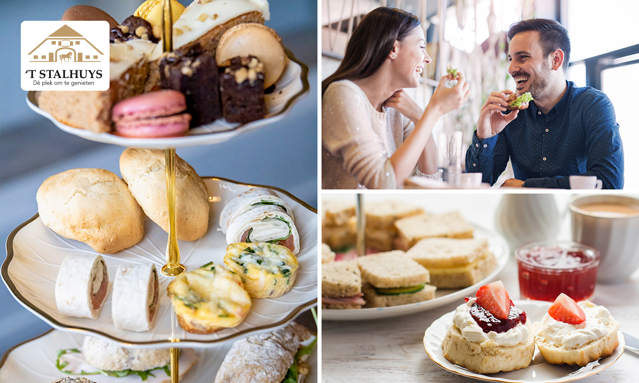 High tea + welkomstdrankje naar keuze (2 uur)