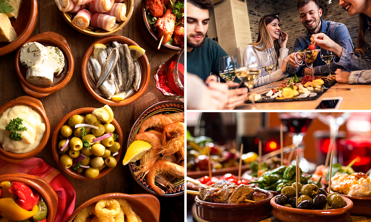 Spaanse 4- of 5-gangen shared tapaslunch of -diner