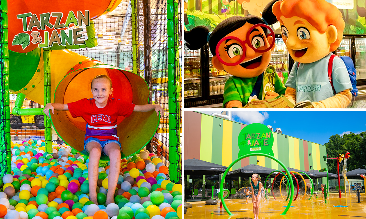 Entree voor binnenspeeltuin + waterspraypark + kindergerecht naar keuze