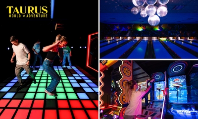'De vloer is lava'-spel + 3 arcadedollars of Cosmic Bowling (1 uur) + bittergarnituur
