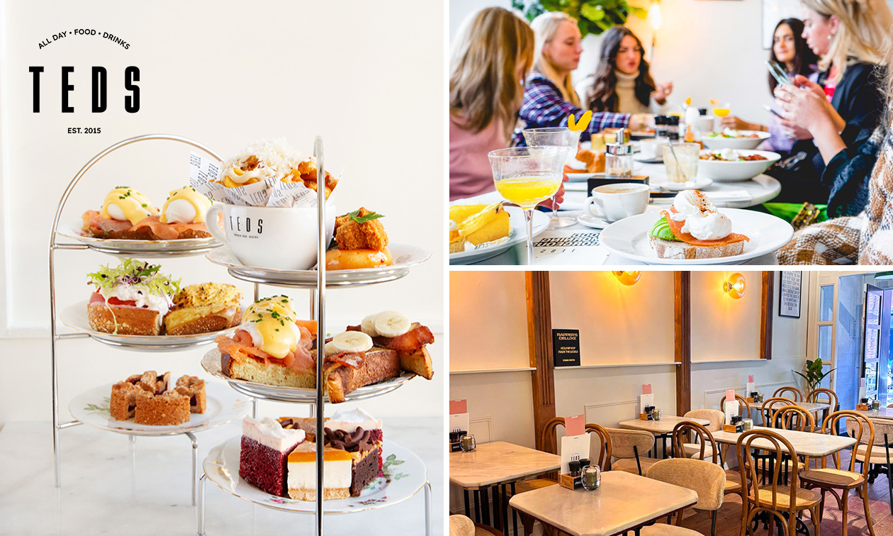 High tea (1,5 uur), shared brunch of ontbijt bij Teds