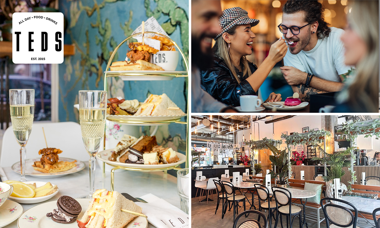 High tea (1,5 uur), shared brunch of ontbijt bij Teds