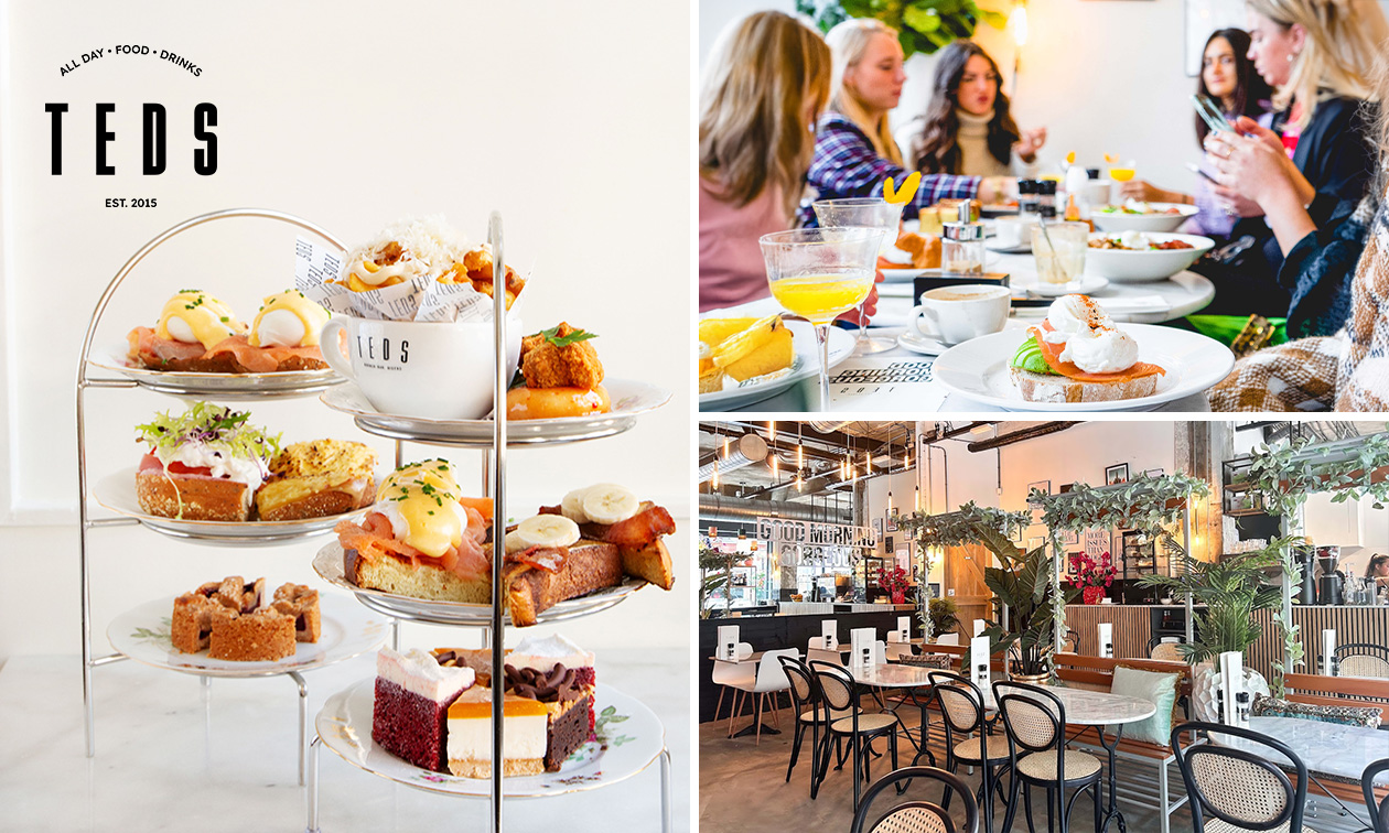 High tea (1,5 uur), shared brunch of ontbijt bij Teds