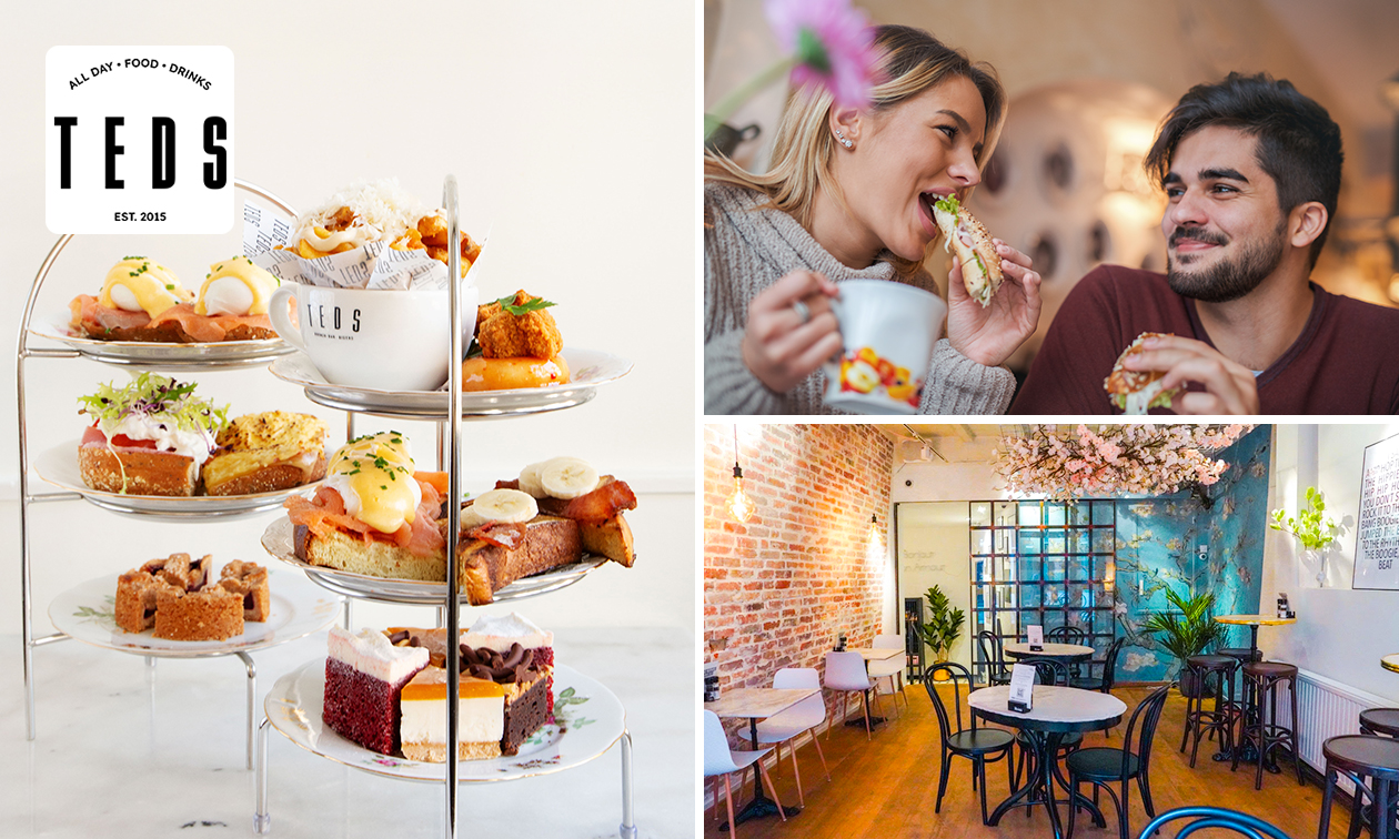 High tea (1,5 uur), shared brunch of ontbijt bij Teds