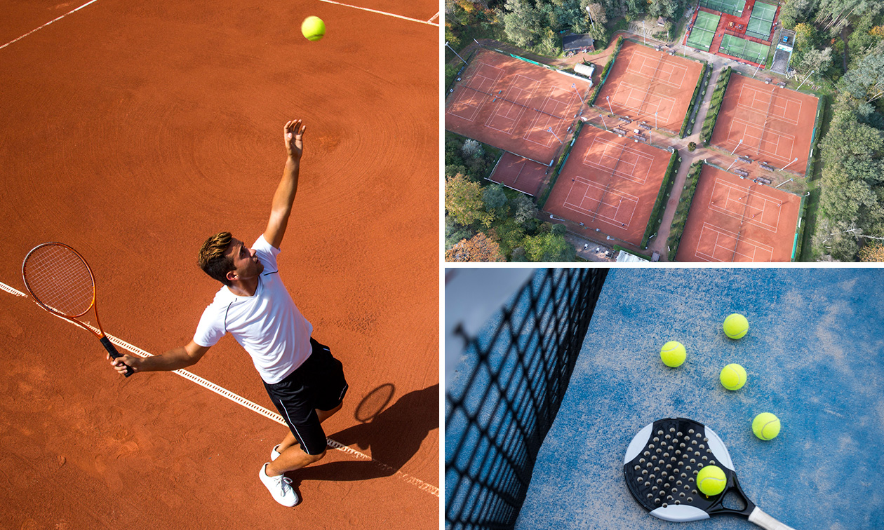 1 uur padel (4 pers) of tennis (2-4 pers)