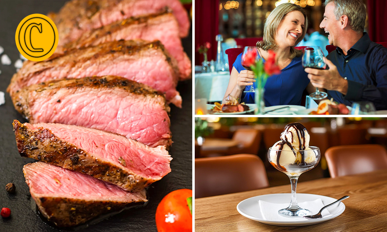 2-gangen steaklunch of -diner in de buurt van Brussel