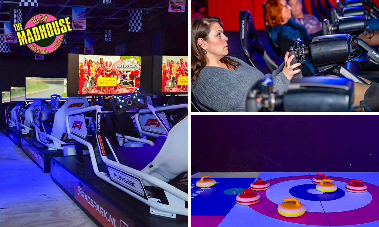 Curling (60 min) + Sim Racing (30 min) + snacks