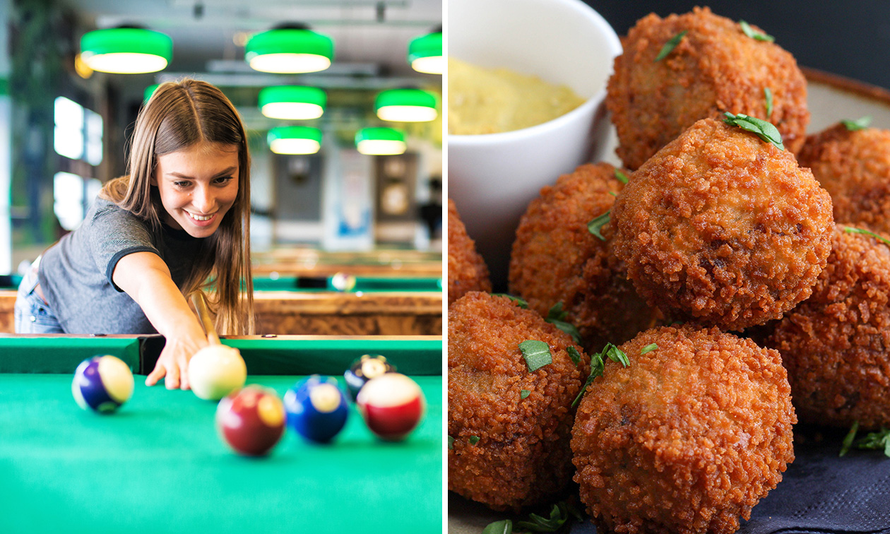 Poolen of snookeren (1 uur) voor 2 tot 4 pers. + borrelhapjes