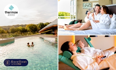 Overnachting voor 2 + ontbijt + massagestoel + wellness bij Thermae 2000