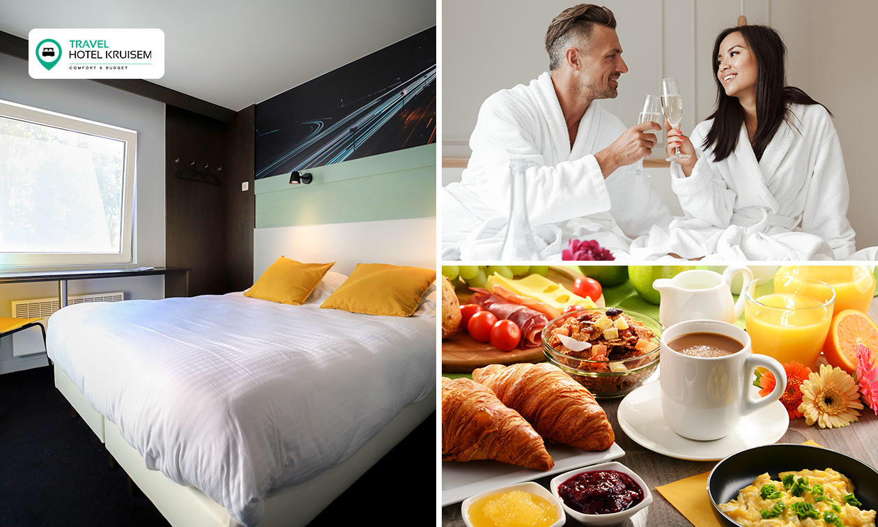 Overnachting voor 2 + ontbijt + late check-out + glas cava