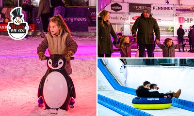 Entree schaatsbaan + schaatshuur en/of 5x icetube