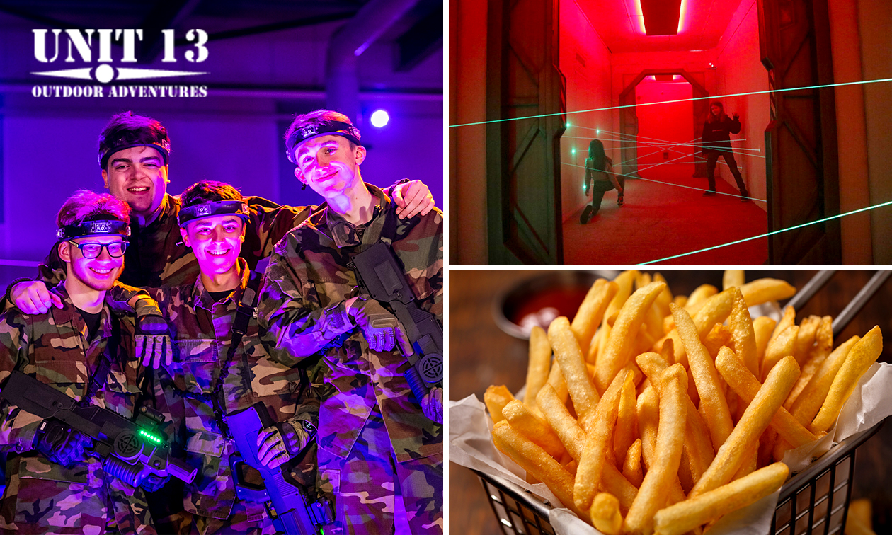Lasergame (1 of 2 uur) + friet + eventueel Laser Maze (1 uur)