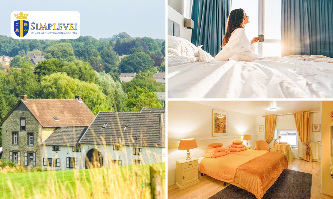 Overnachting + ontbijt voor 2 bij Simplevei in Zuid-Limburg