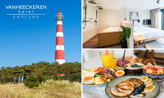 Overnachting(en) + ontbijt + welkomstdrankje + luxe picknickmand + meer voor 2 op Ameland
