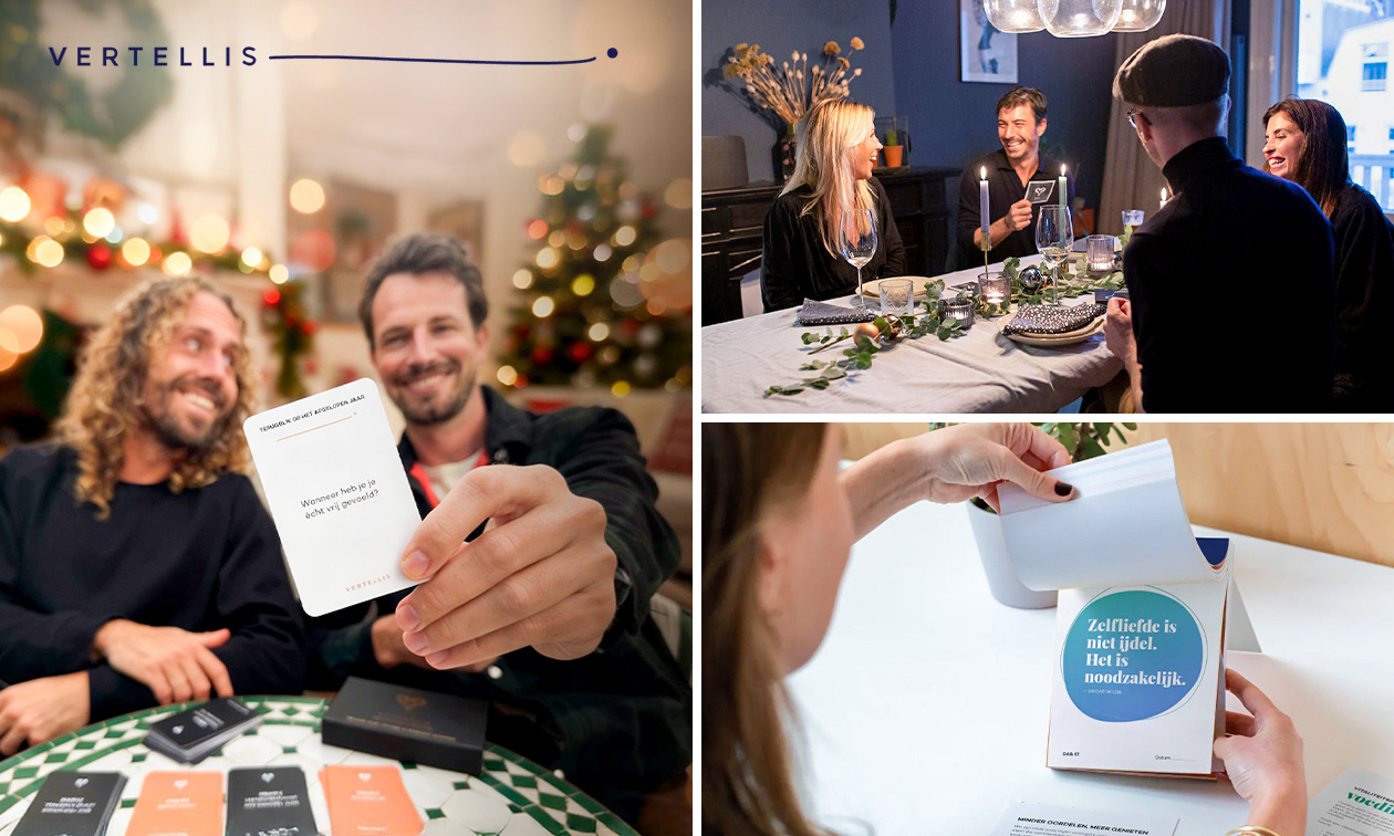 Cadeaupakket met vragenkaartspel, boek, scheurkalender en meer