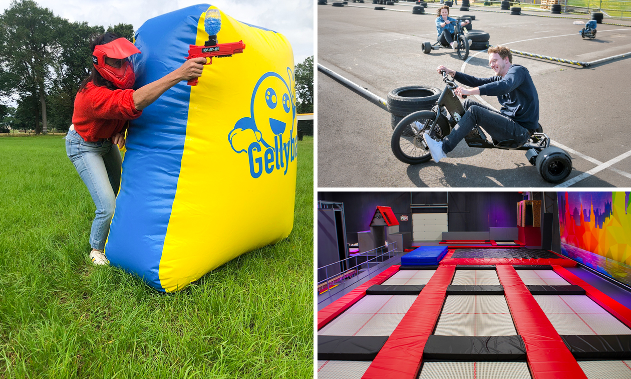 Trampolinespringen + gellyball (1 spel) + Drift Triken (2 heats)