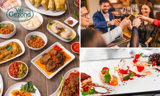 Indonesische 2-gangen rijsttafel of 3-gangendiner à la carte bij Vet Gezond