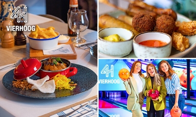 Bowlen (60 min) + satémenu of bitterballen bij Vier Hoog Zevenbergen