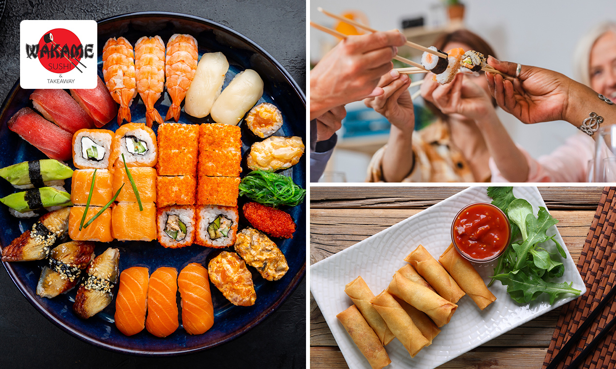 Sushibox (50 stuks) + 10 loempia's voor afhaal