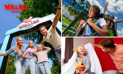 Overnachting voor 4 of 8 personen in Walibi Village + evt. dagticket voor Walibi Holland