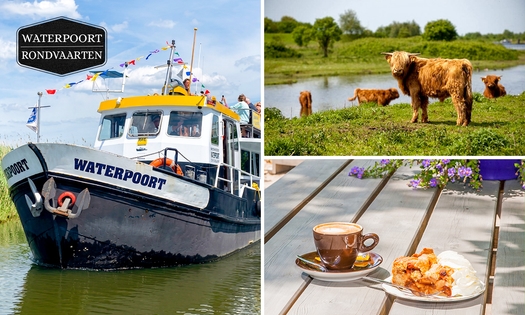Rondvaart (30 min tot 4 uur) + evt. fietsplek, koffie/thee met gebak óf lunch