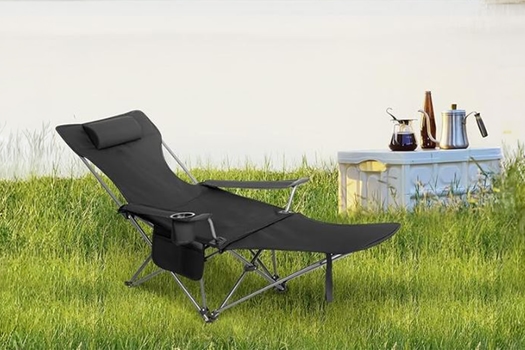 Campingstol med fodlæn